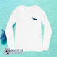 White Embroidered Whale Shark Long-Sleeve Shirt - sweetsherriloudesigns - Ethically and Sustainably Made - 10% of profits donated to shark conservation and ocean conservation
