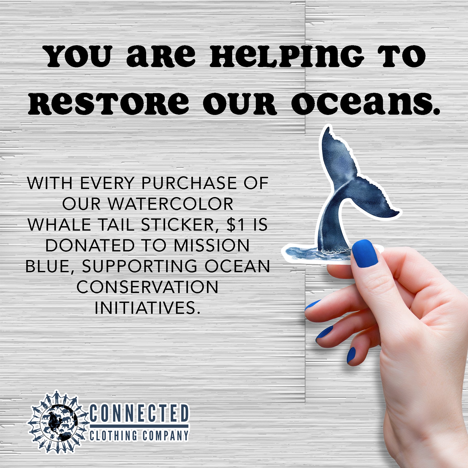 Whale Tail Sticker - sweetsherriloudesigns - 10% of proceeds donated to ocean conservation