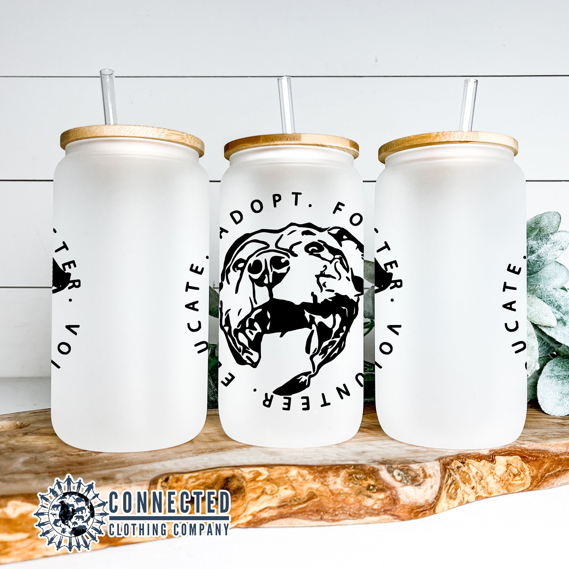 Adopt Educate Foster Volunteer Glass Can - sweetsherriloudesigns - 10% of the proceeds are donated to animal rescue