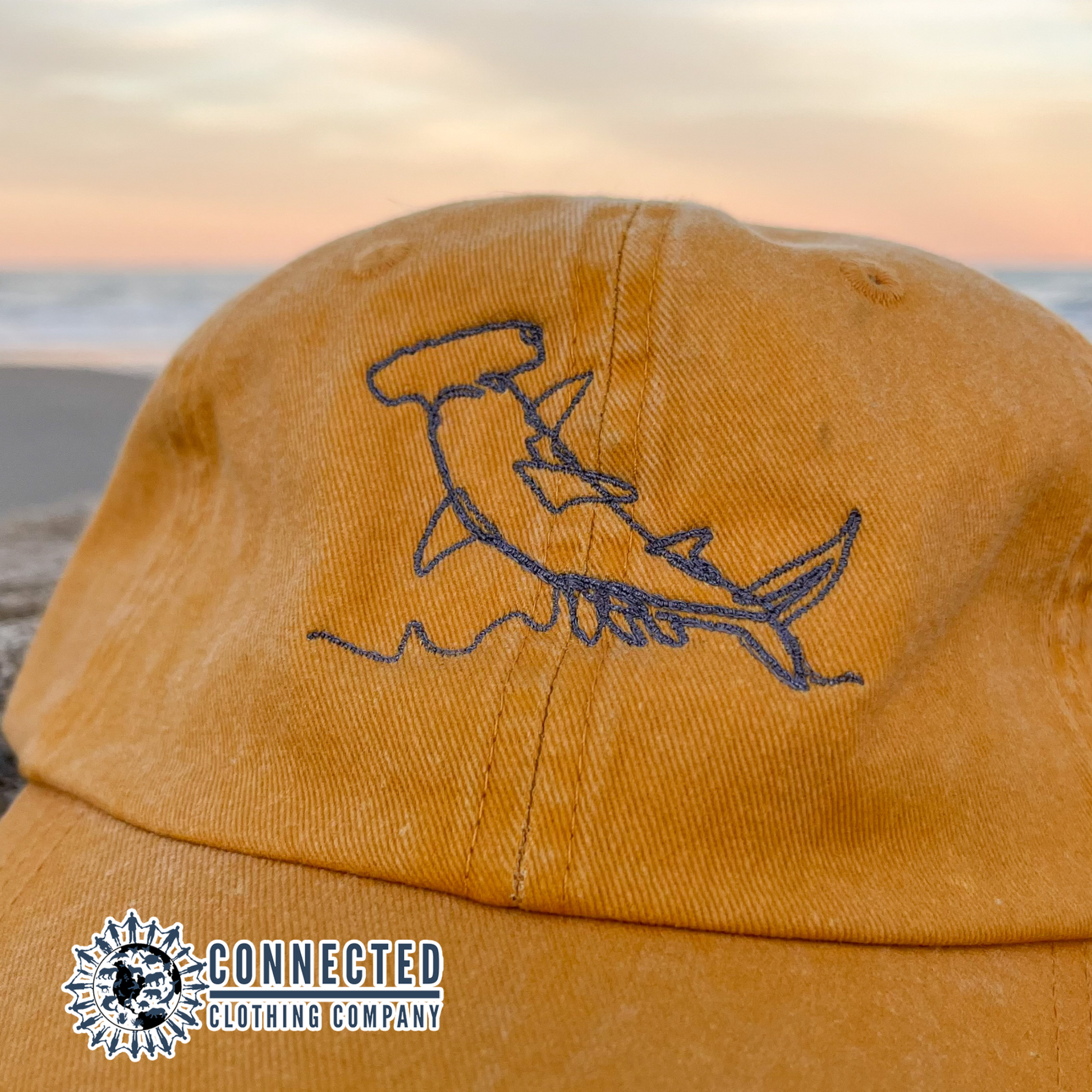 Hammerhead Shark Embroidered Hat - sweetsherriloudesigns - 10% of proceeds donated to ocean conservation