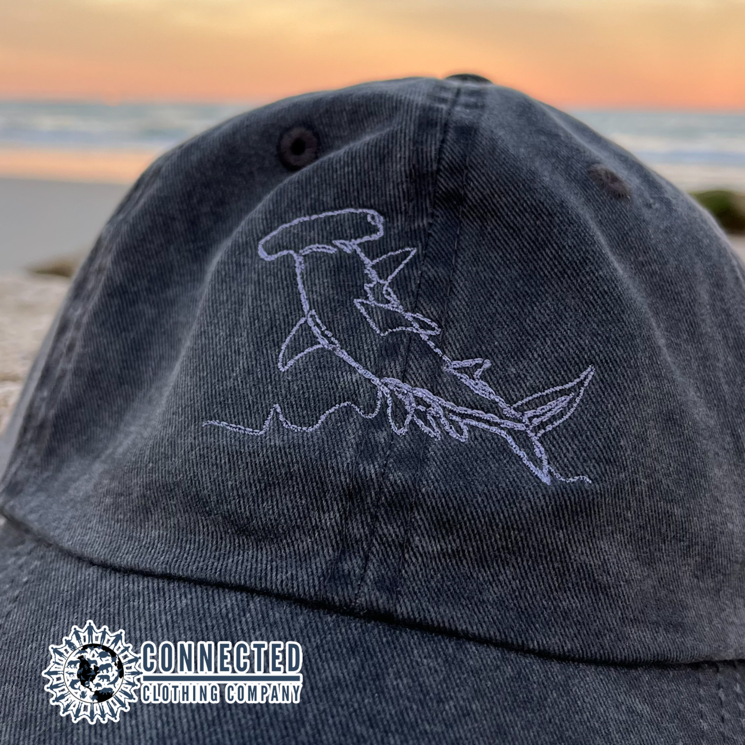 Hammerhead Shark Embroidered Hat - sweetsherriloudesigns - 10% of proceeds donated to ocean conservation