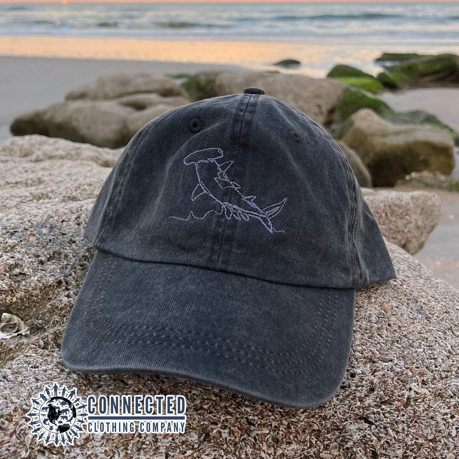 Hammerhead Shark Embroidered Hat - sweetsherriloudesigns - 10% of proceeds donated to ocean conservation