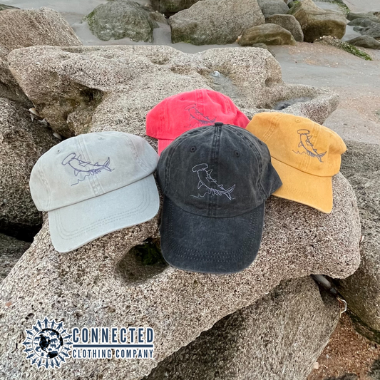 Hammerhead Shark Embroidered Hat - architectconstructor - 10% of proceeds donated to ocean conservation
