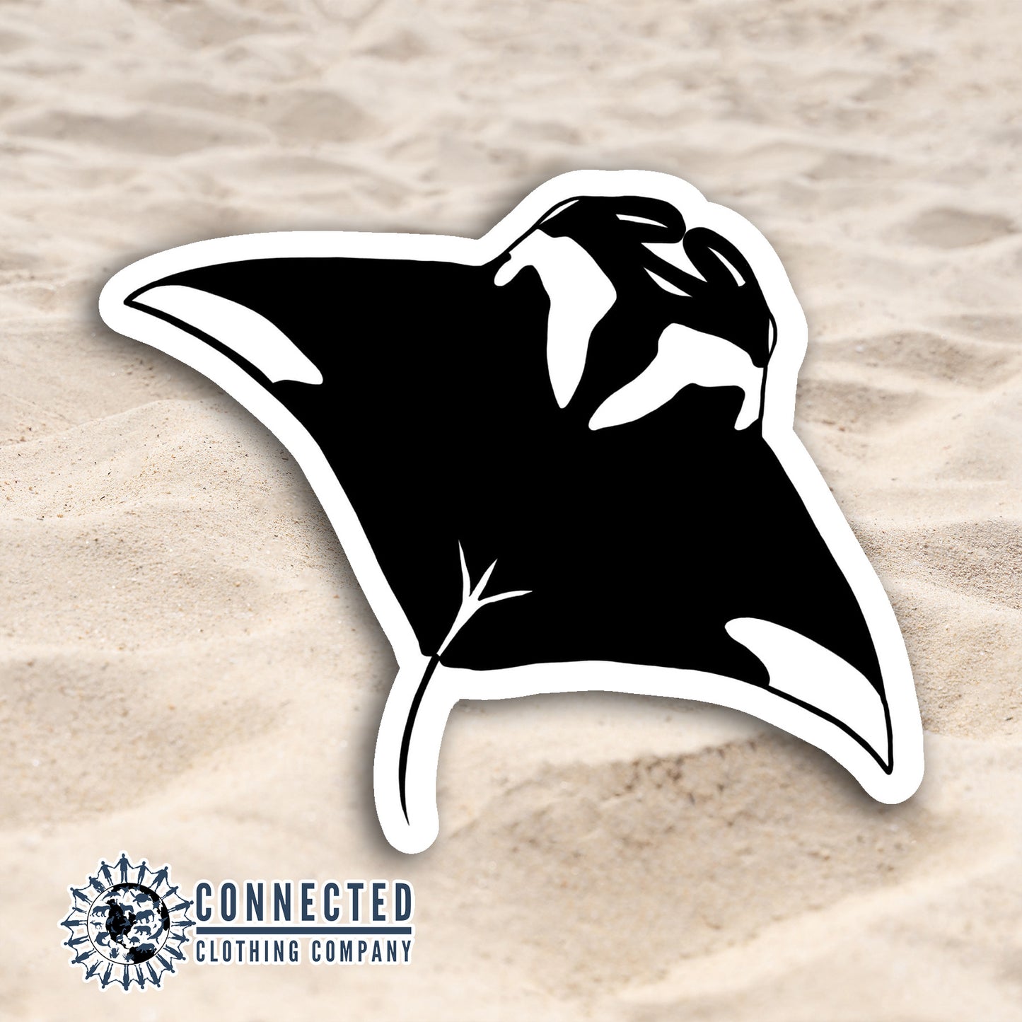 Close up of Giant Manta Ray Sticker - sweetsherriloudesigns - 10% of profits donated to the Mission Blue ocean conservation