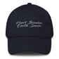 Front of Navy Heart Breaker. Earth Saver. Cotton Cap - sweetsherriloudesigns - 10% of profits donated to ocean conservation