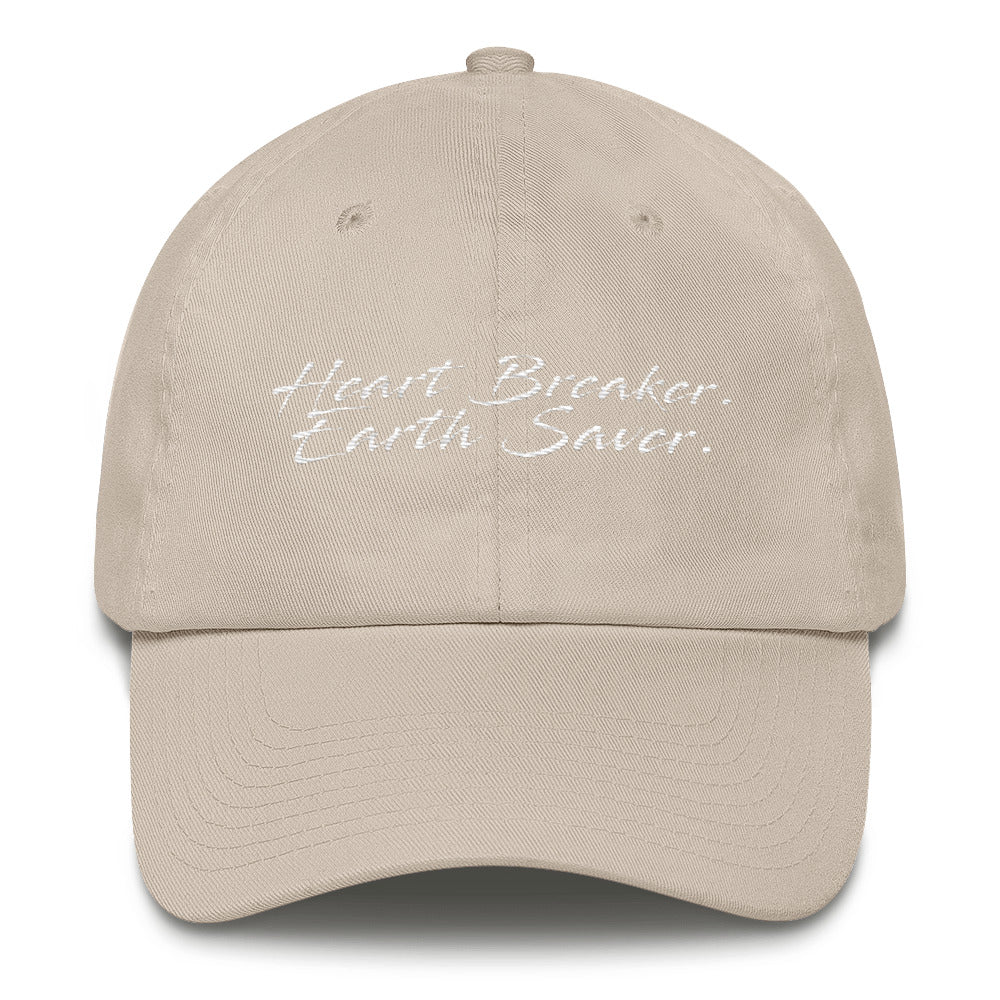 Front of Stone Heart Breaker. Earth Saver. Cotton Cap - sweetsherriloudesigns - 10% of profits donated to ocean conservation