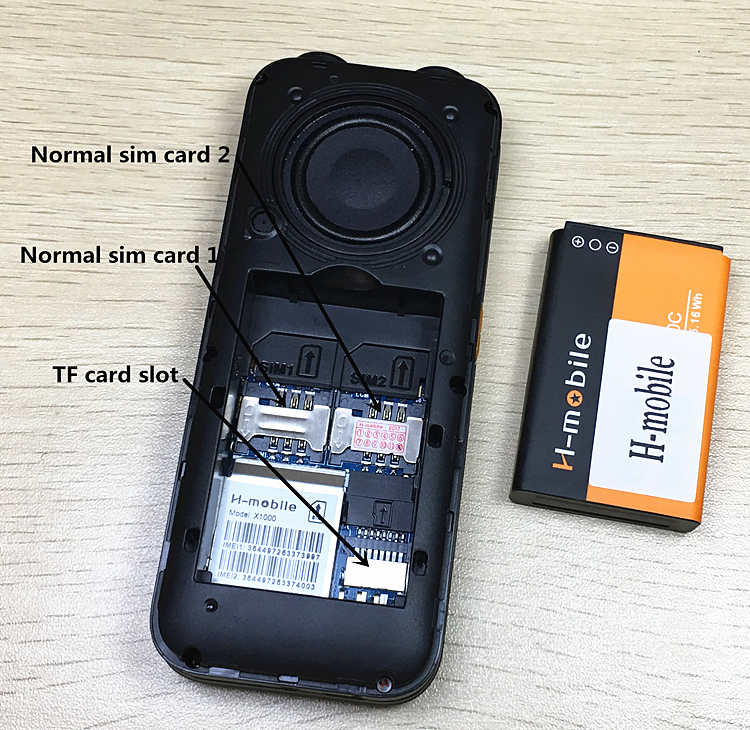 1.8" screen Dual Sim Dual Standby BIg 3D Sound Mobile phone H-mobile X1000 Phone French Russian Language Russian Keyboard
