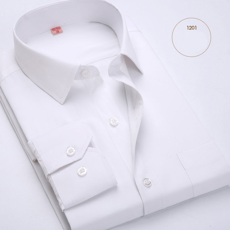 2017 Big size US 4XL 5XL 6XL Classical Design Cotton Men Dress Shirts Business Formal Male Social Long Sleeve Pure Color Shirts