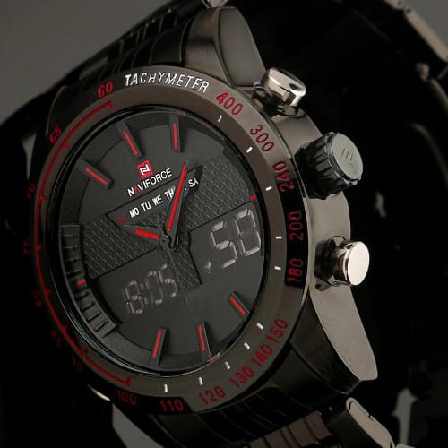 2017 New Fashion Men Watches Full Steel Men's Quartz Hour Clock Analog LED Watch Sports Military Wrist Watch Relogio Masculino