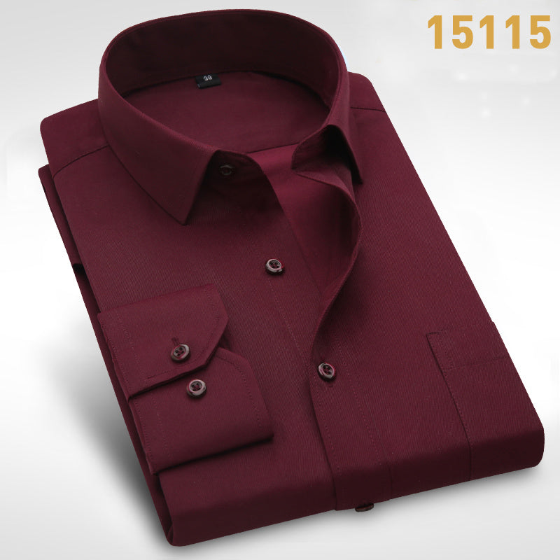 2017 Spring New Arrival Mens Shirts Pure Color Turn-Down Collar Formal Business Fashion Cotton Long Sleeve Men Dress Shirts