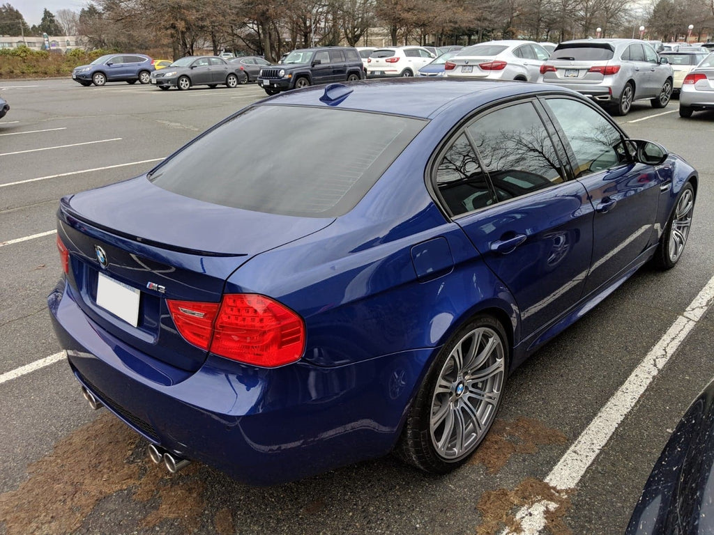 E90 M3 rear three quarter tint