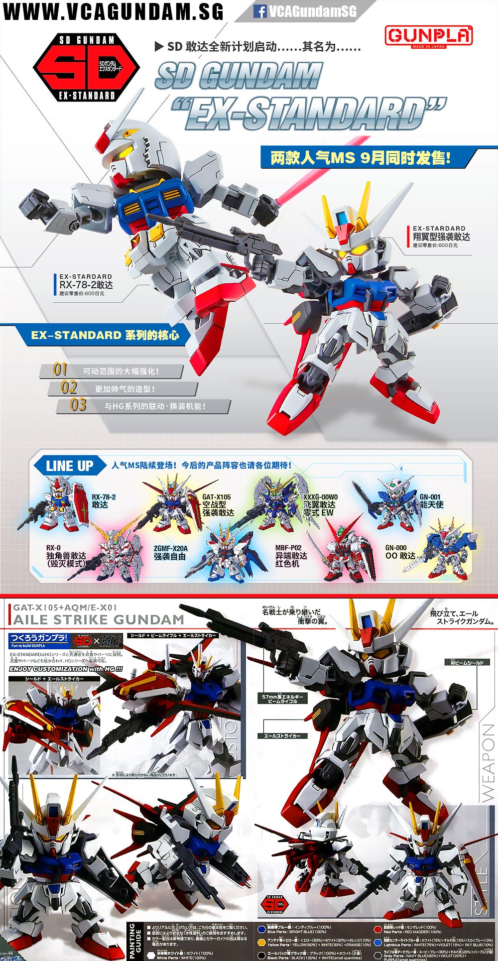 Bandai® Gunpla SD EX-Standard (SDEX) AILE STRIKE GUNDAM Specification