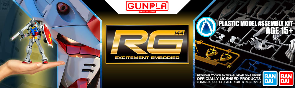 Bandai® Gunpla Real Grade 1/144 Scale Plastic Model Kits