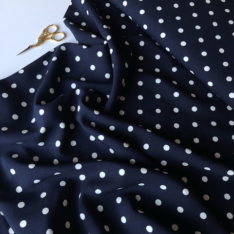 Classic Polka Dot Viscose Dressmaking Fabric