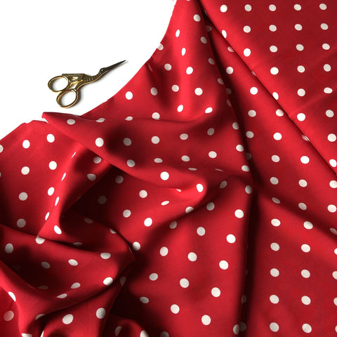 Classic Polka Dot Viscose Dressmaking Fabric