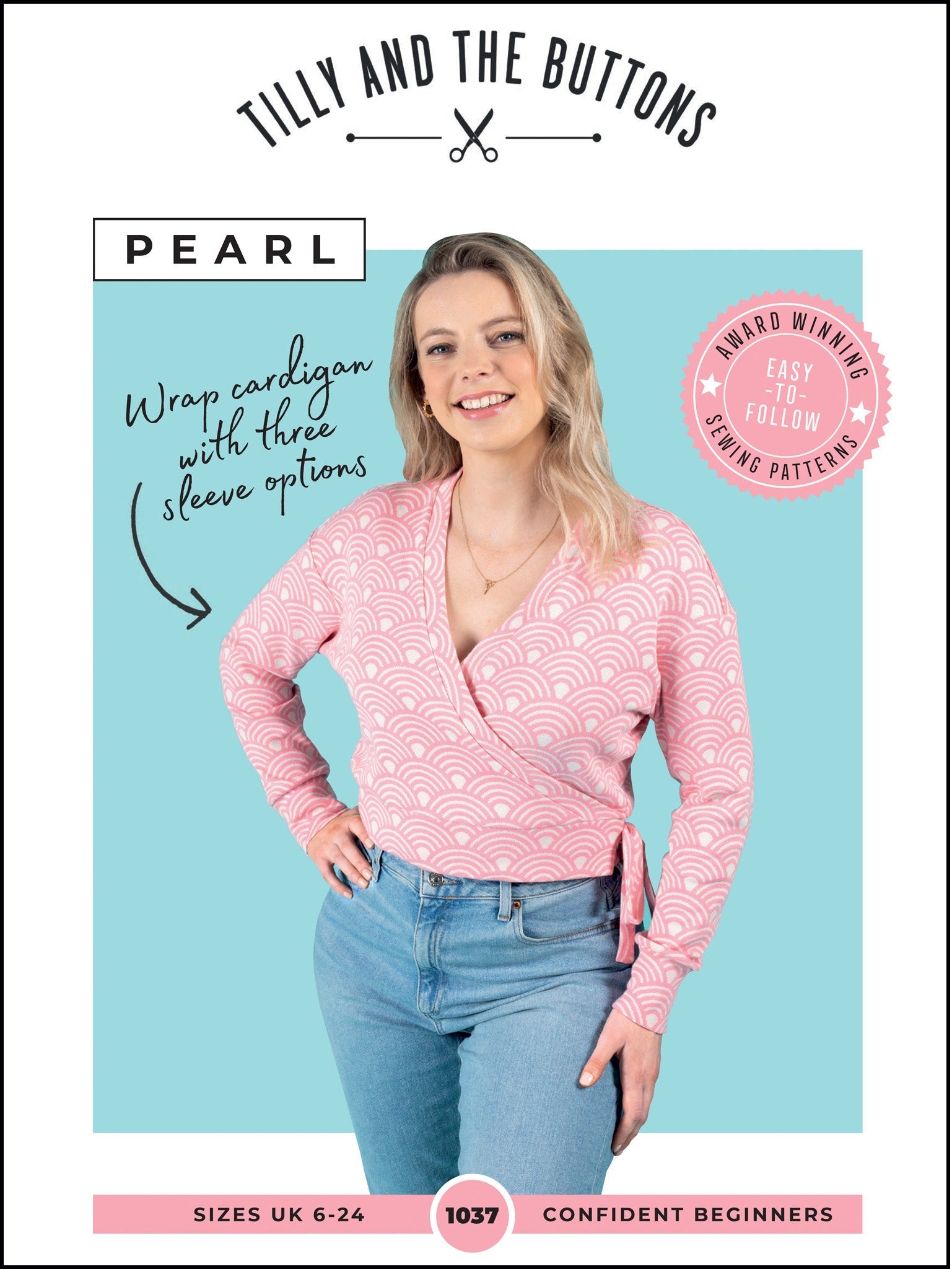 Sewing Kit - Tilly and the Buttons Pearl Cardigan in Animal Print Lavender Haze Cotton Jersey with TENCEL™ Modal Fibres