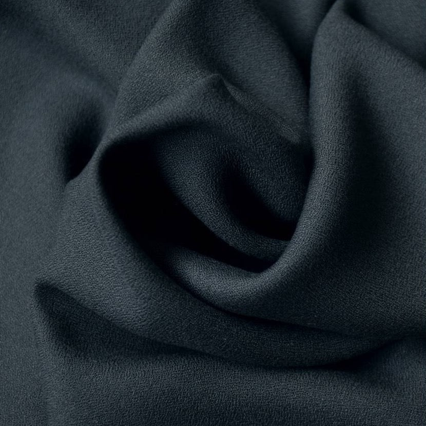 Cousette - Anthracite Solid Viscose Crepe Fabric