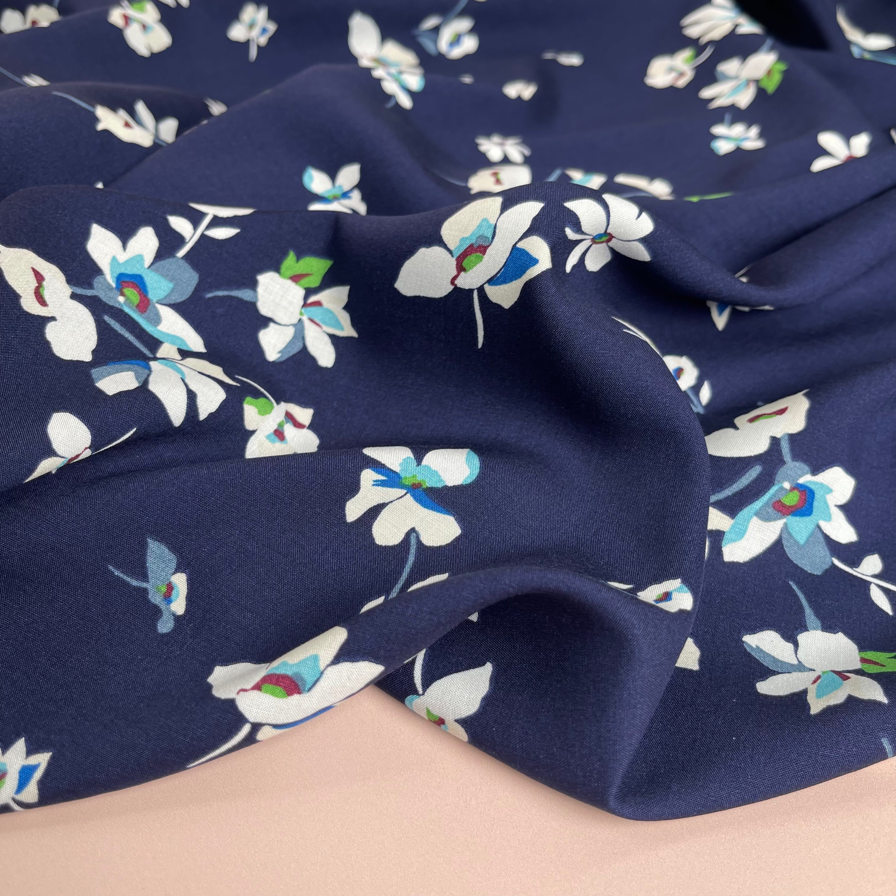 Suzy Navy Viscose Fabric