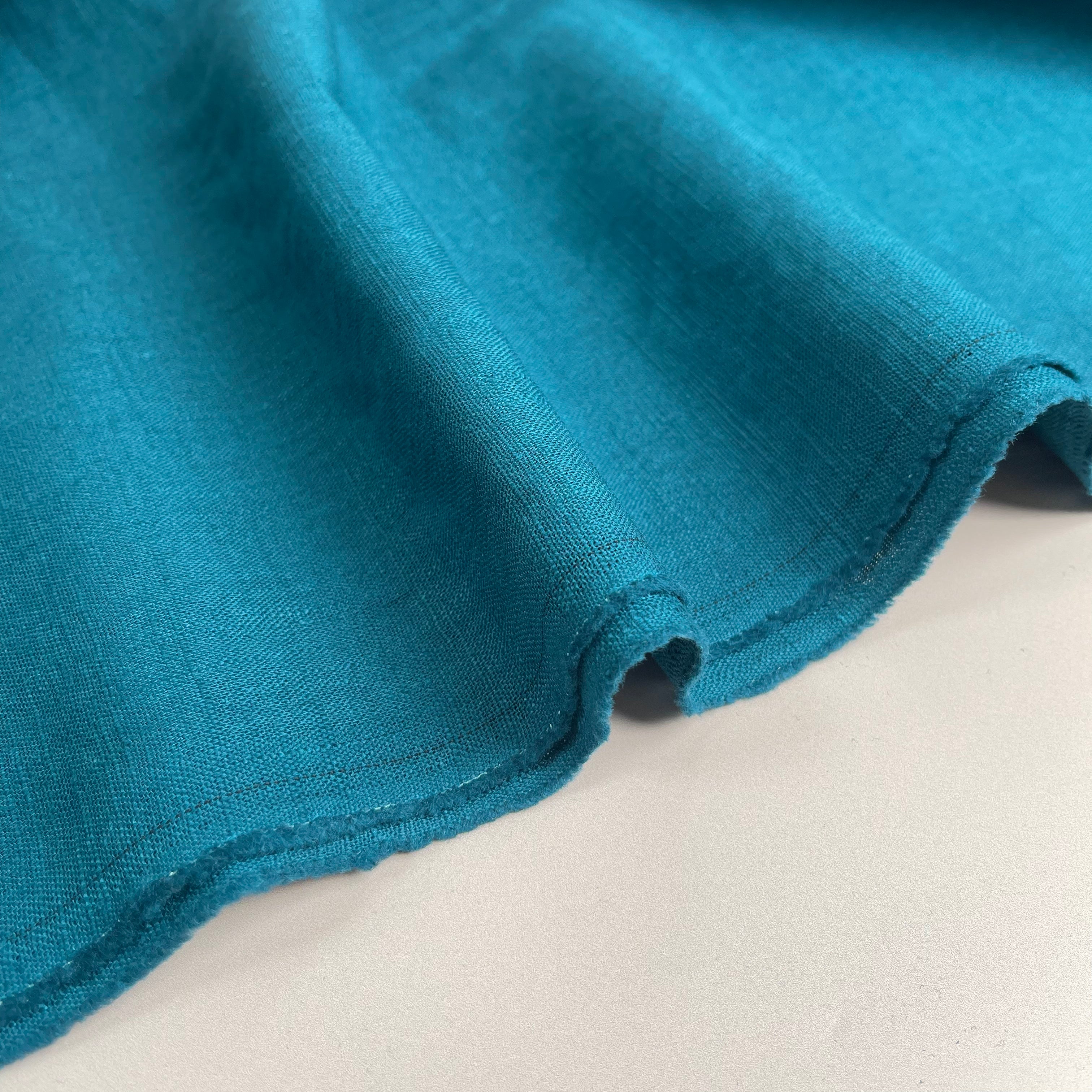 Breeze Deep Lagoon - Enzyme Washed Pure Linen Fabric