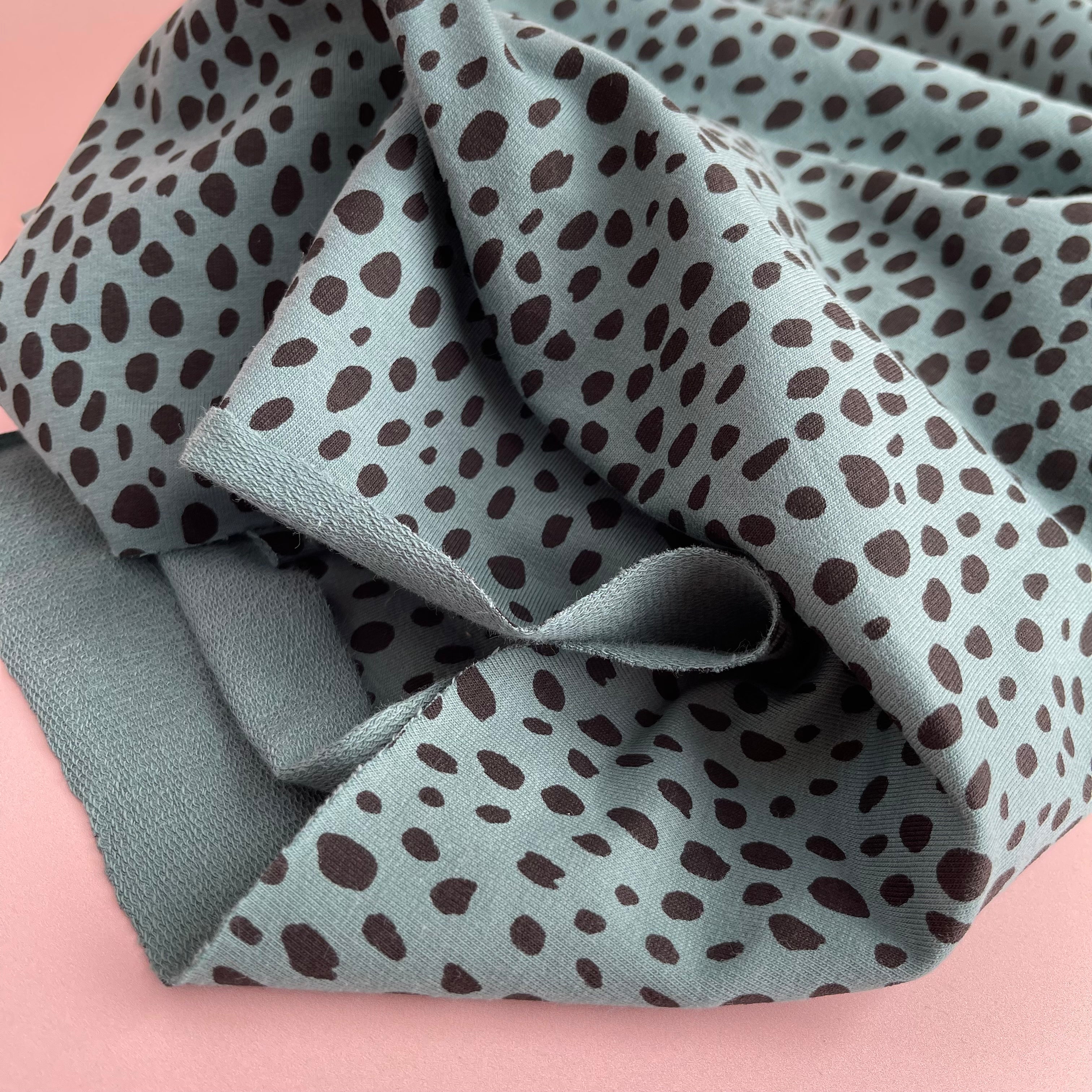 Paint Dots Sage Green French Terry