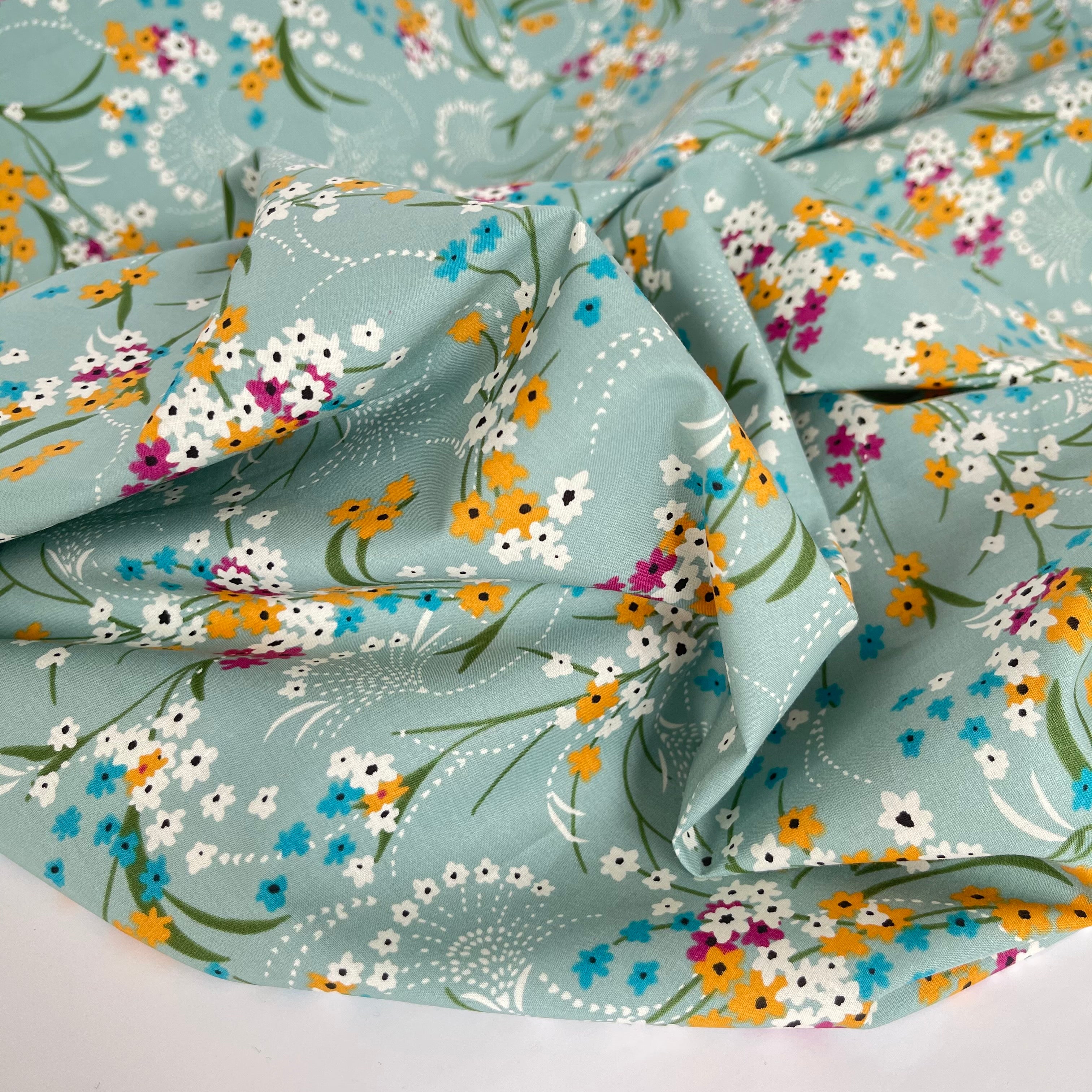 Flower Fountain Cotton Lawn Fabric