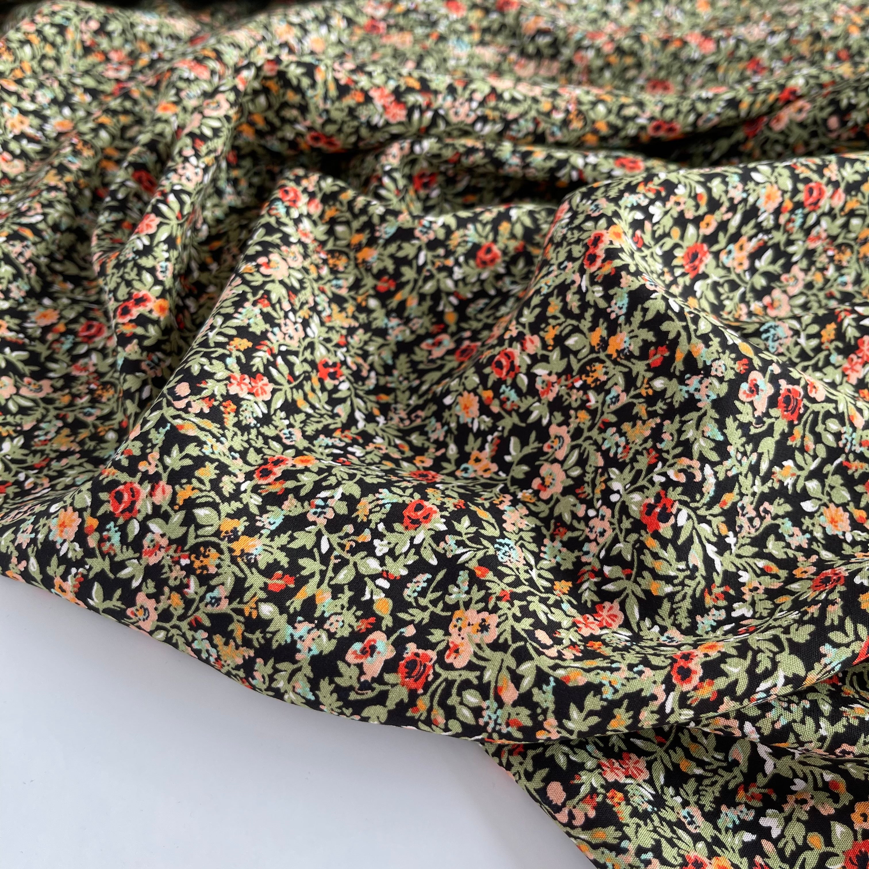 Ditsy Rose Garden Viscose Fabric