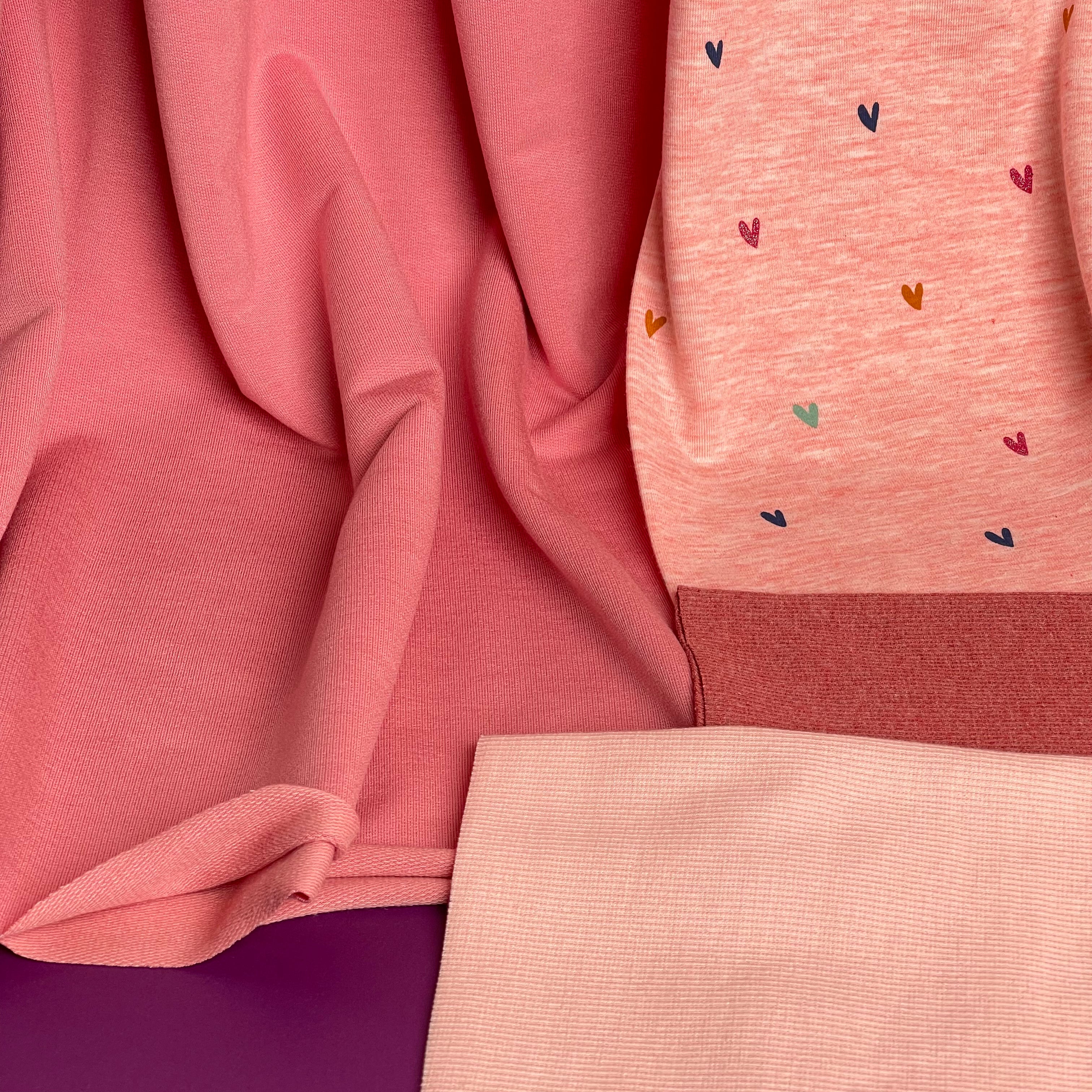 REMNANT 0.83 Metre - Splendour Modal French Terry in Coral Pink