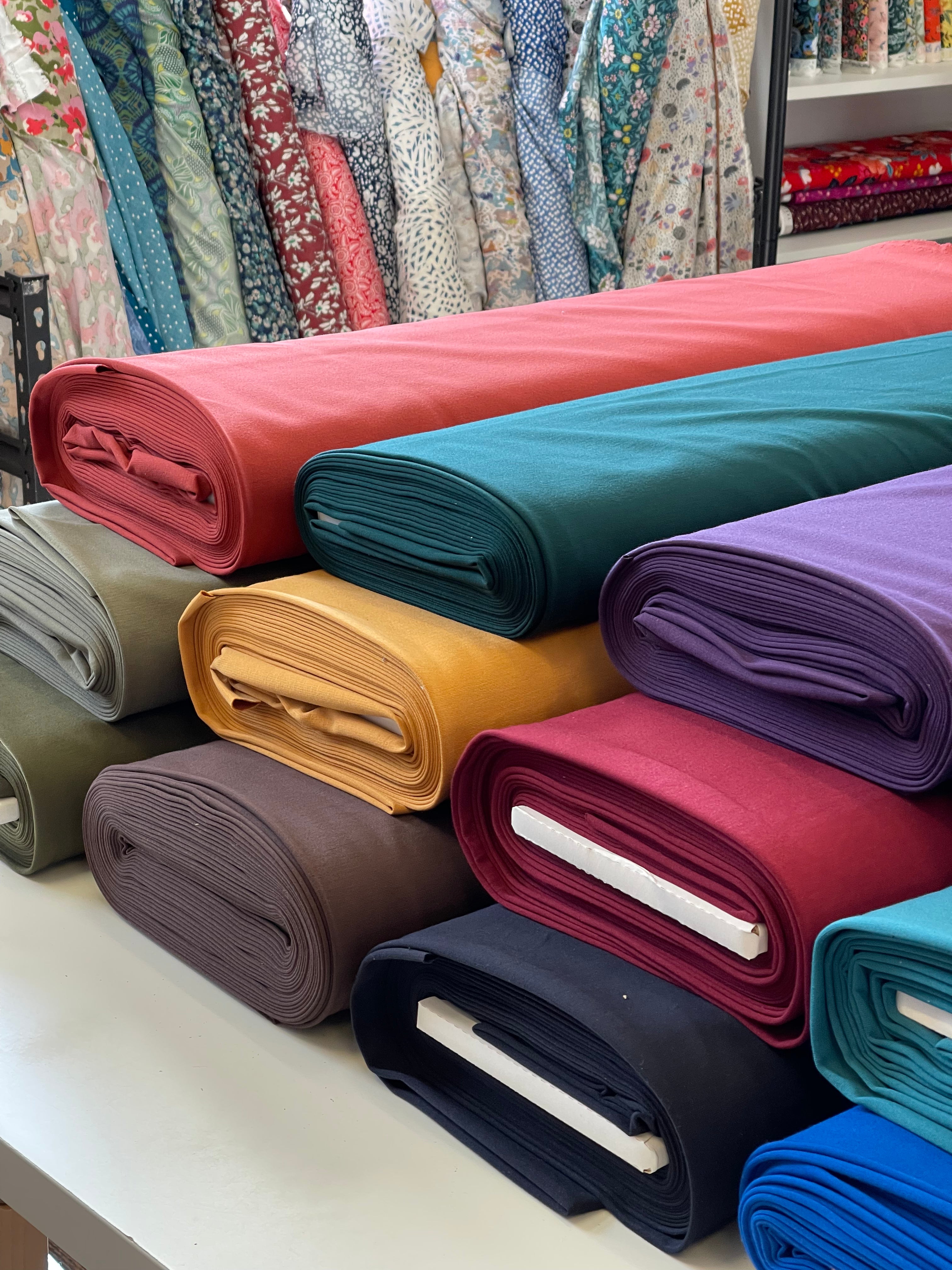 Purple Viscose Ponte Roma Double Knit Fabric