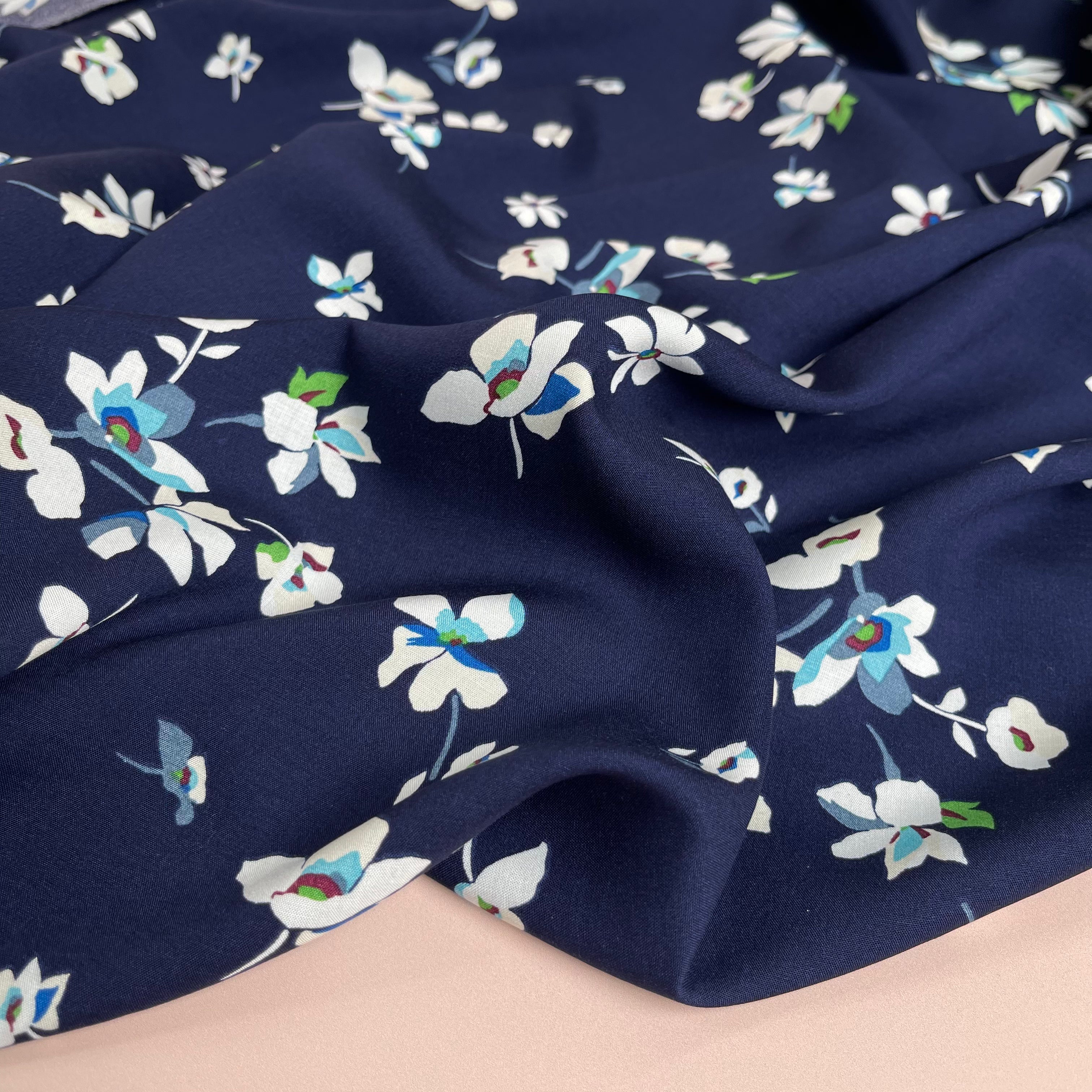 Suzy Navy Viscose Fabric