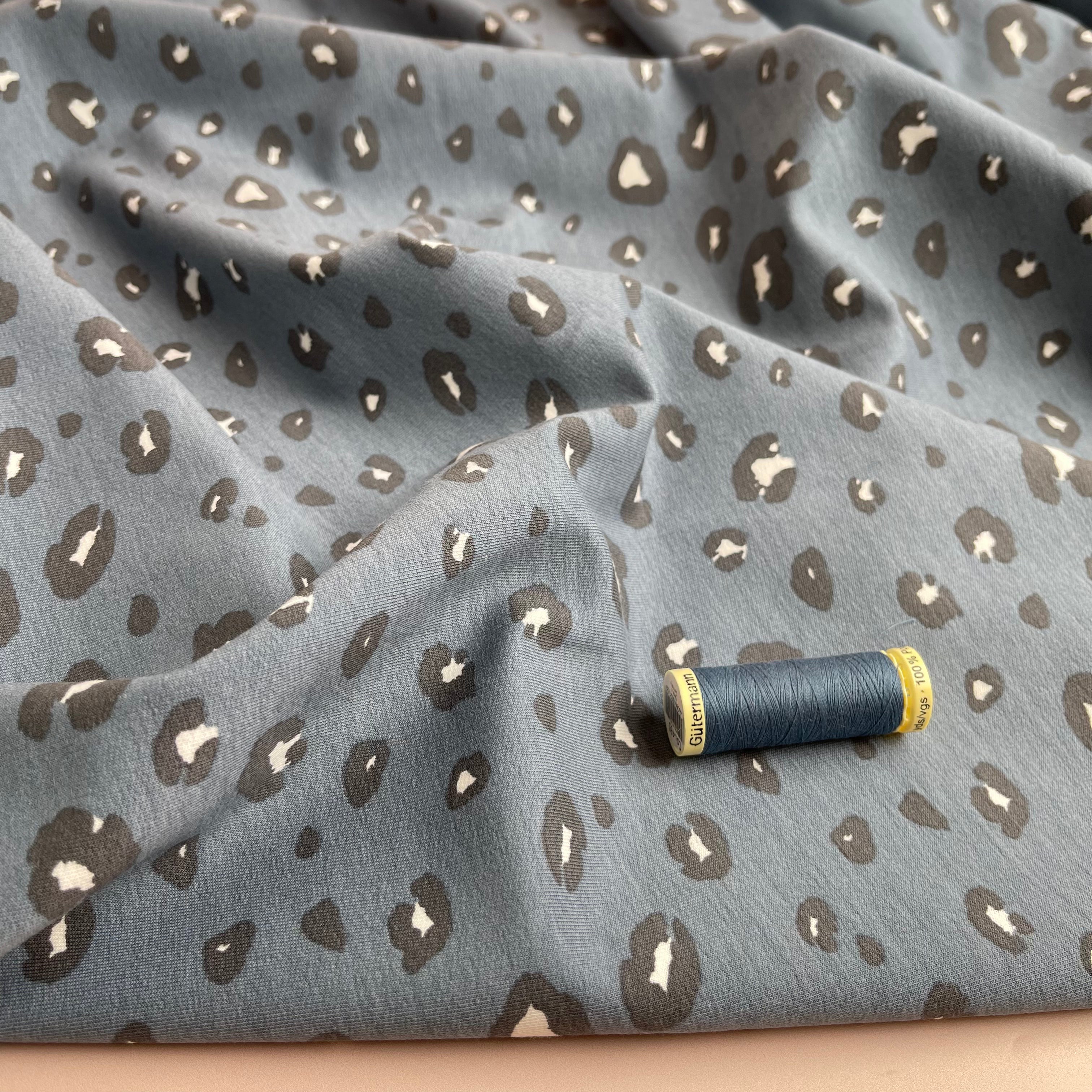 Panther Dusty Blue Organic Cotton French Terry