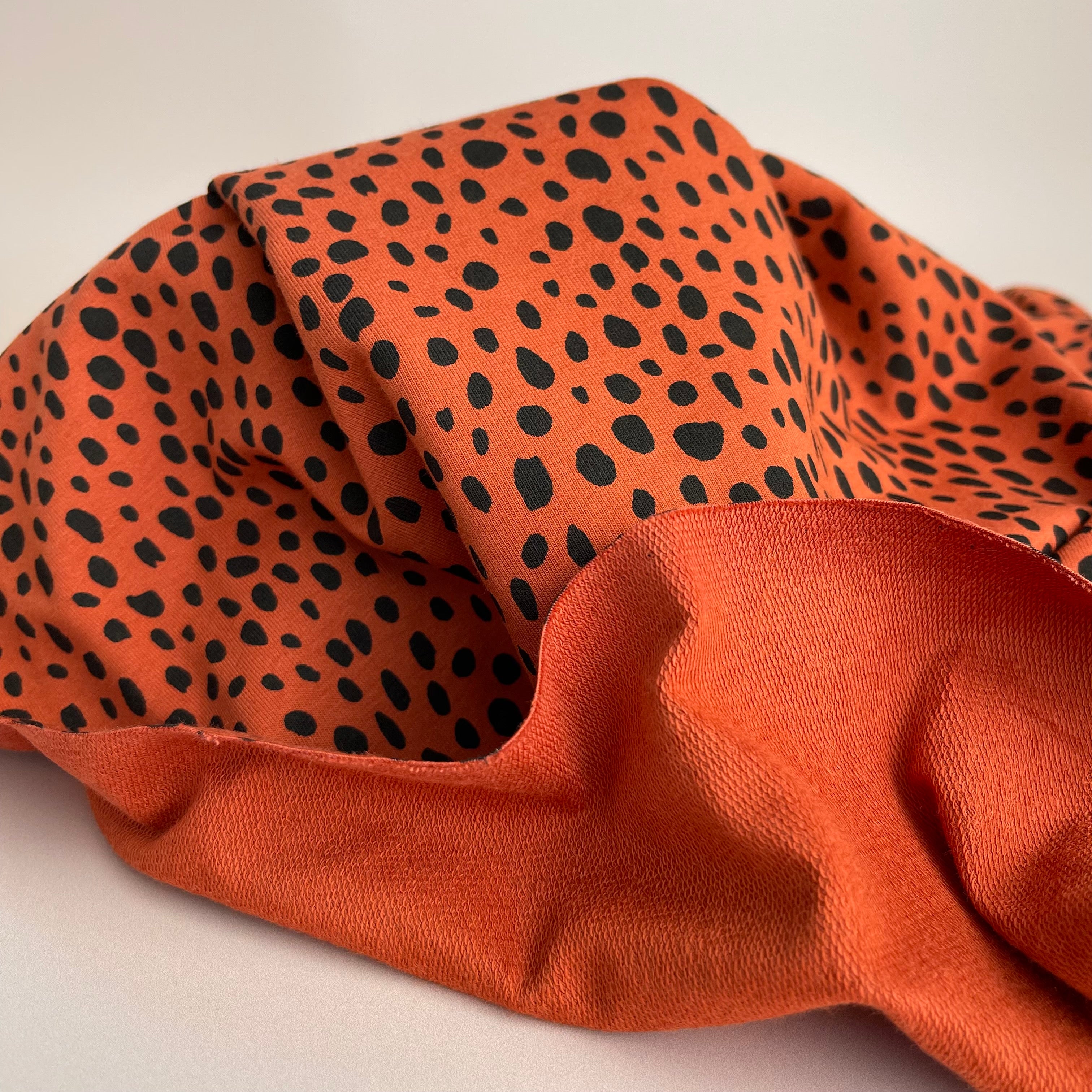 REMNANT 1.45 Metres - Paint Dots Sienna French Terry