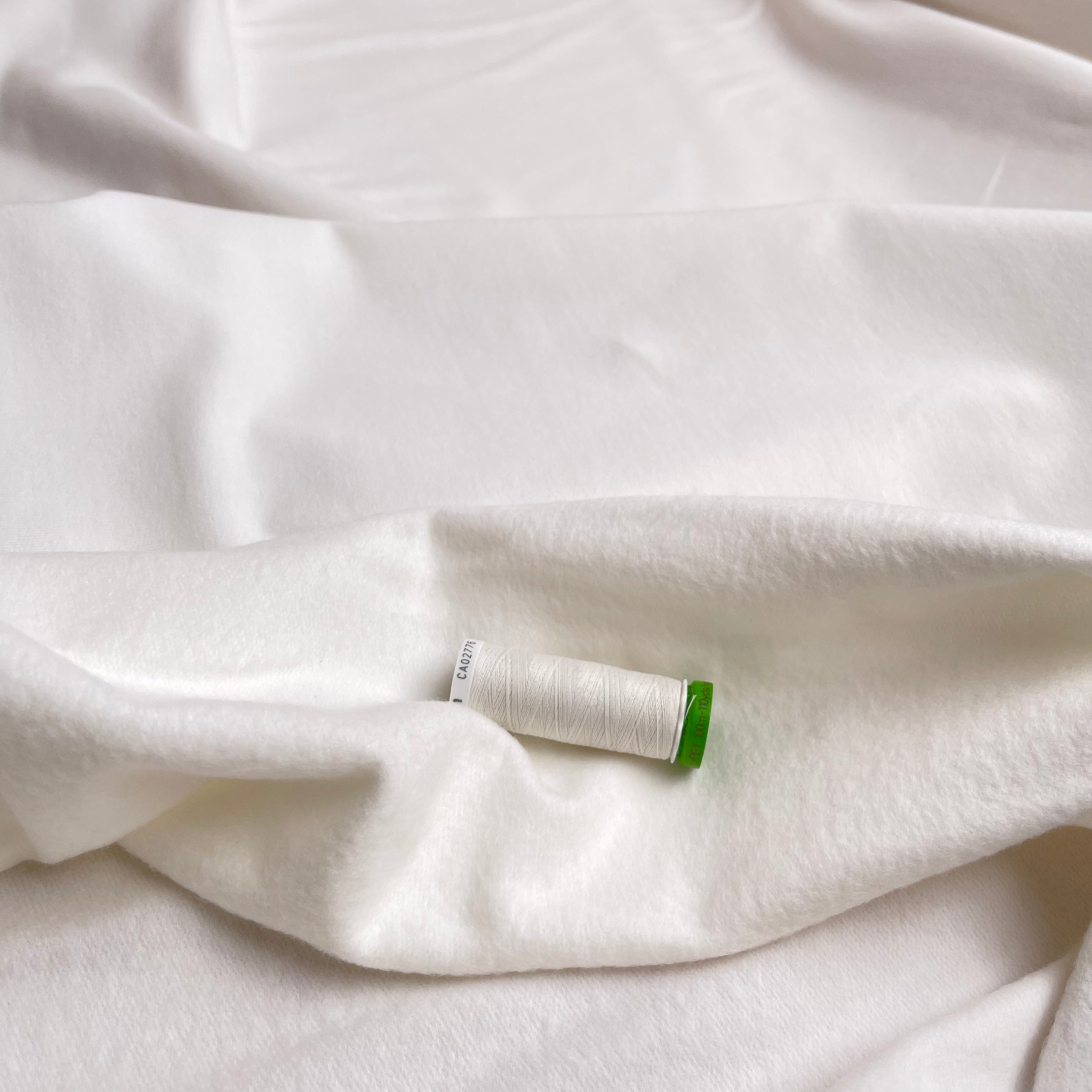 Peach Soft GOTS Organic Cotton Sweat-shirting in White