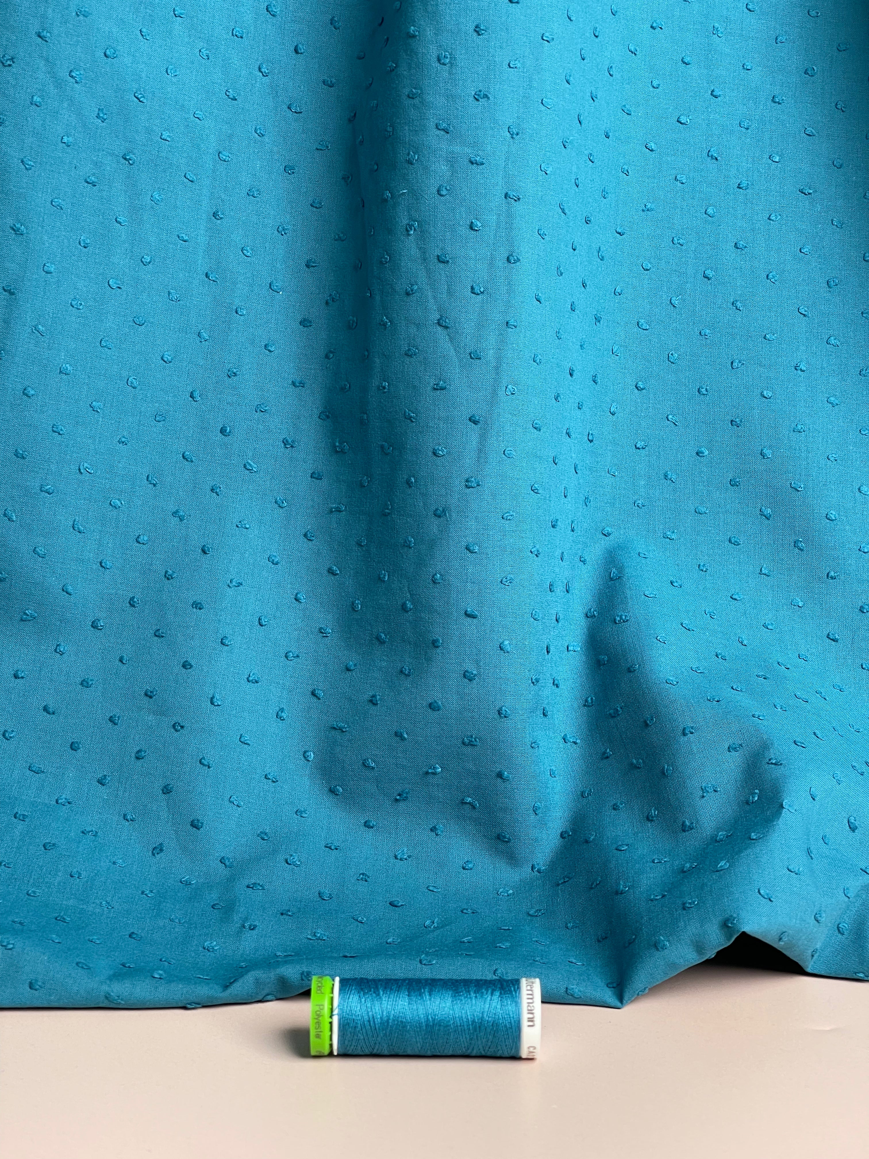 Atelier Jupe - Plumetis in Ocean Blue Dobby Cotton Fabric