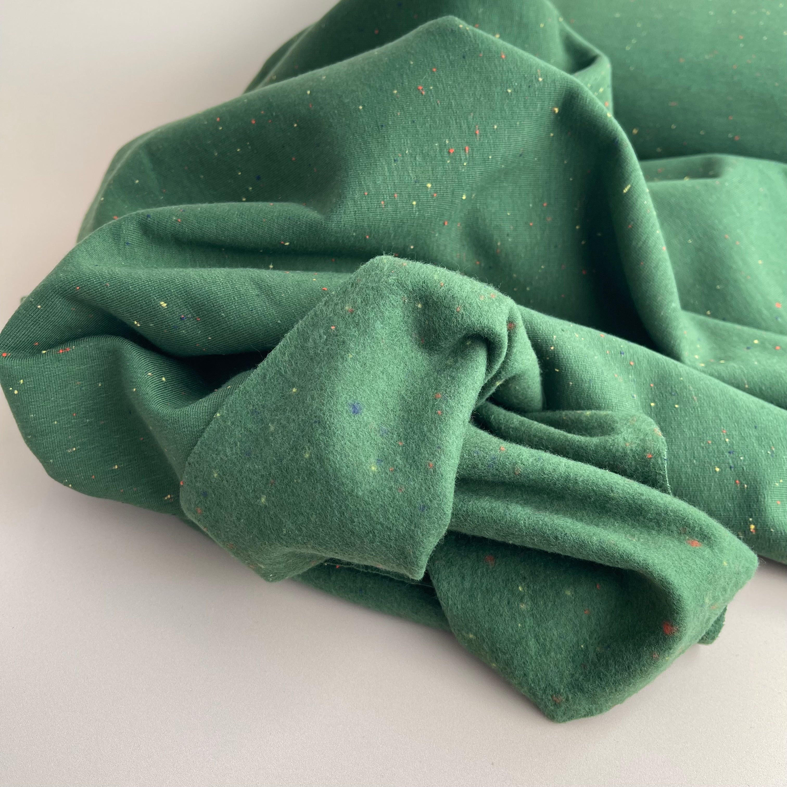 Cosy Colours Dark Green with multi Flecks Sweat-Shirting