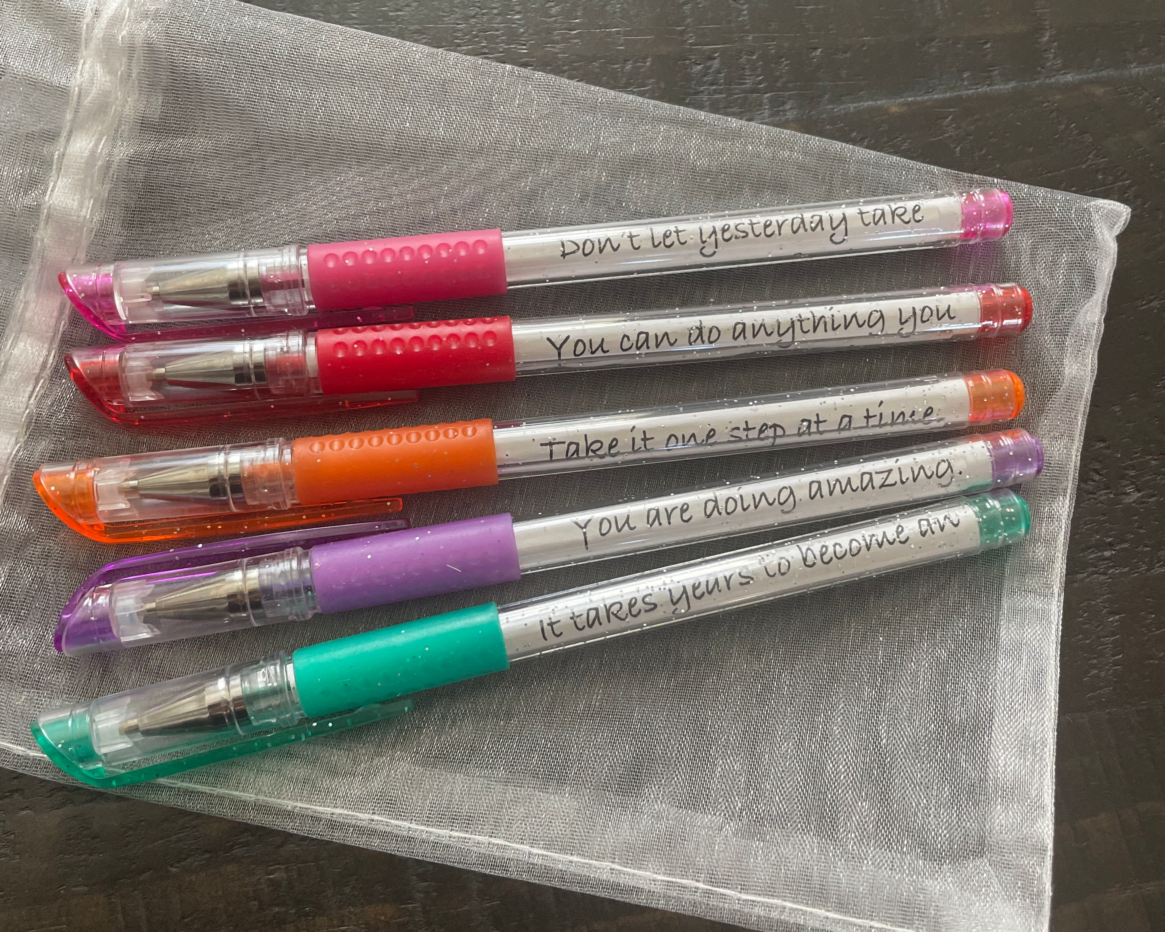 Positive Motivational Quote  #36173 Set of 4 Matching Pen BW 