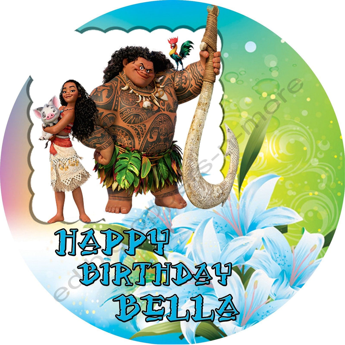 Moana Personalized Edible Print Premium Cake Topper Frosting Sheets 5