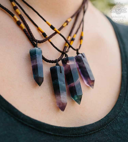 Pure Fluorite Wand Necklaces