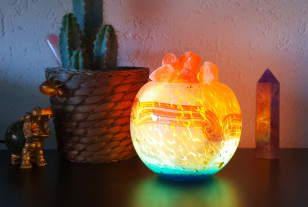 Blown Glass Himalayan Salt Lamp