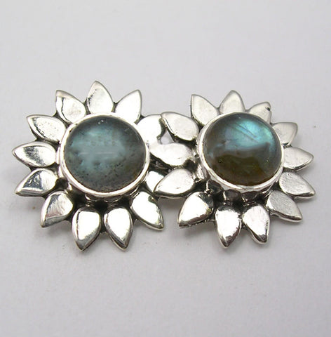 Silver Labradorite Earrings