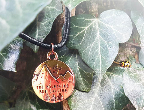 Handmade "The Mountains Are Calling" Necklace