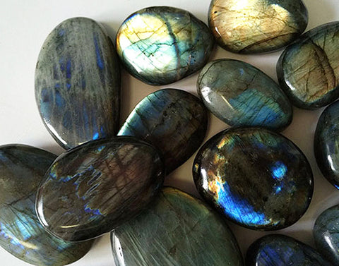 Natural Labradorite Palm Stone