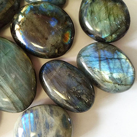 Natural Labradorite Palm Stone