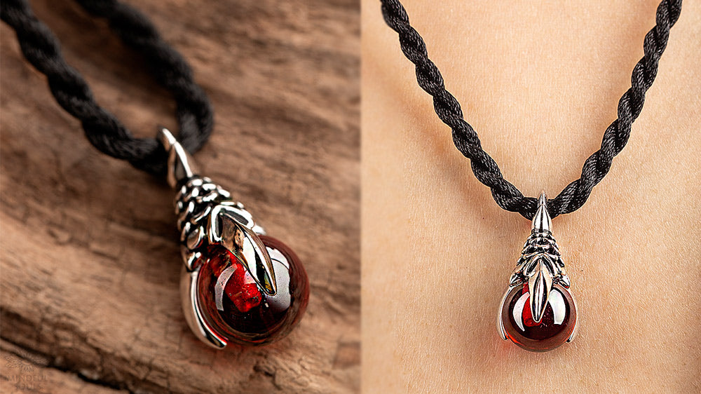 Dragon Claw Garnet Necklace