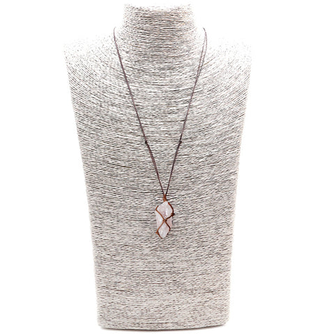 Wrapped Raw Clear Quartz Necklace