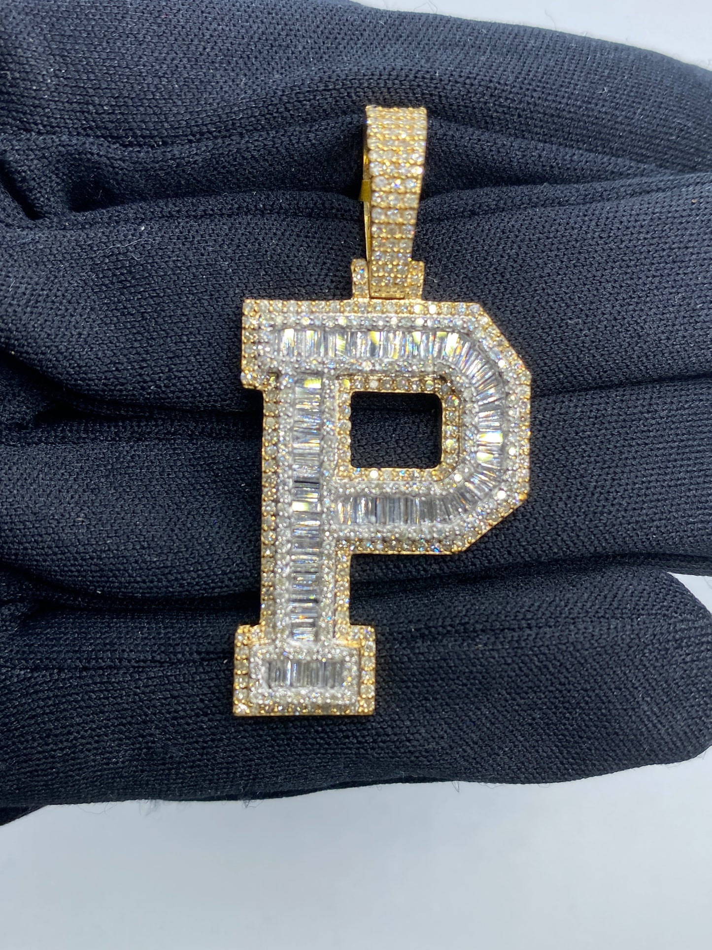 Initial P Baguette Pendant