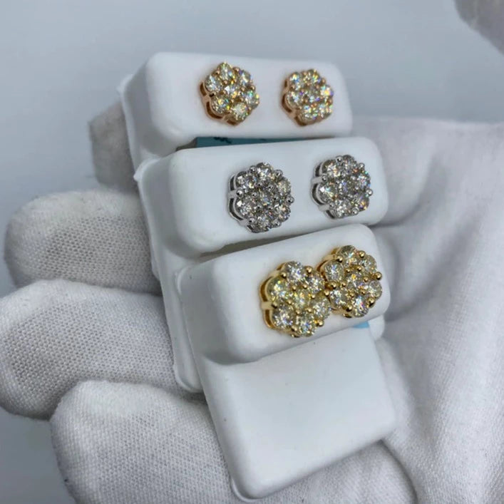 14K Flower Earrings All Sizes