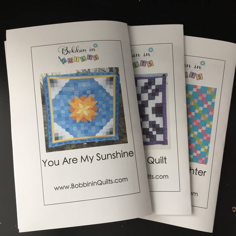Three quilt patterns available at BobbininQuilts.com