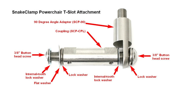 How to attach a flexible gooseneck arm to a power wheelchair powerchair Invacare TDX SP2