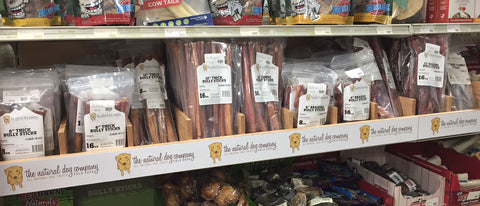Branded shelf strip dog chew bar display