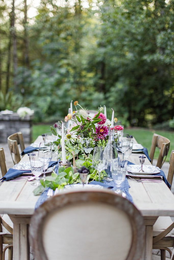 First & Bloom tablescape dinner party